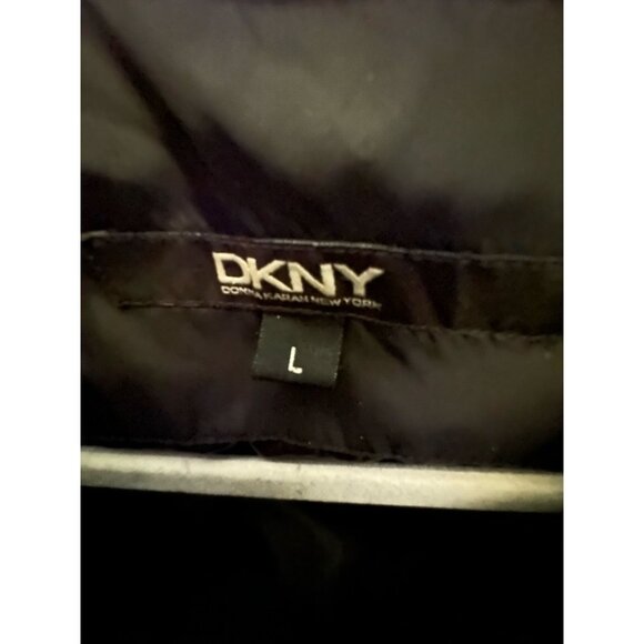 DKNY Women's Mid Length Puffer Black Winter Coat Size Large - Picture 3 of 4